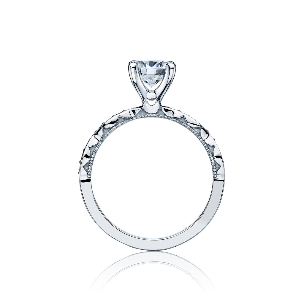 'Sculpted Crescent' 5.5mm Round Engagement Ring -46-2 RD 5.5 W