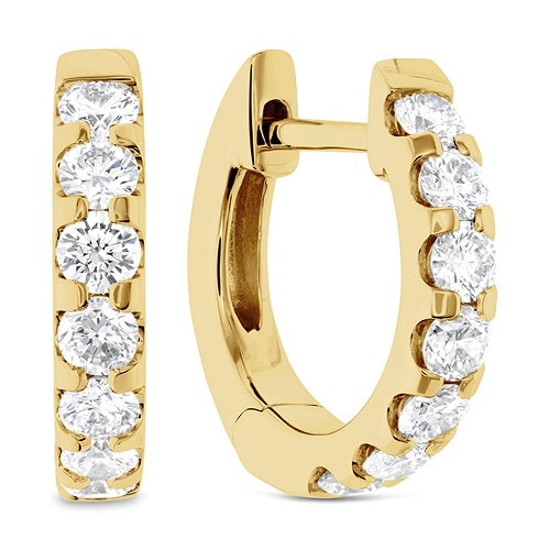 18k Yellow Gold Odessa Diamond Huggie Hoop Earrings -CHHO325