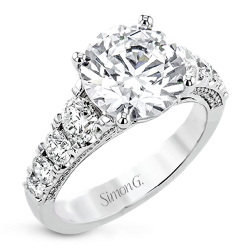 Platinum 9.5mm round CZ solitaire engagement ring estate with