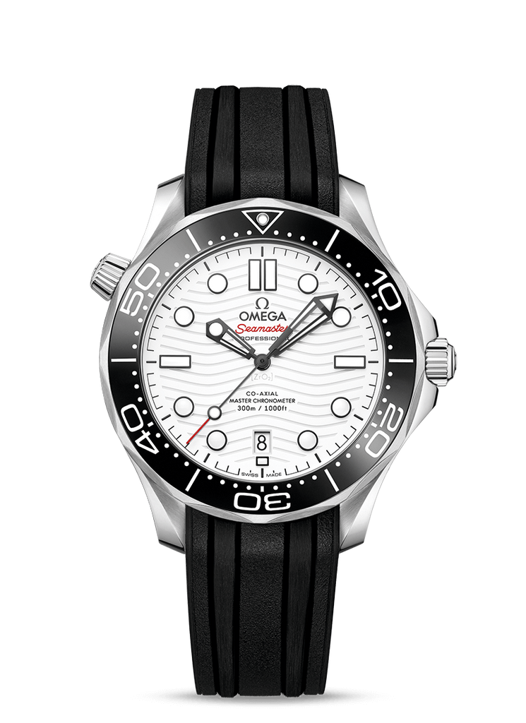 Seamaster Diver 300M White Dial Rubber Strap 42mm Watch -210.32.42.20.04.001