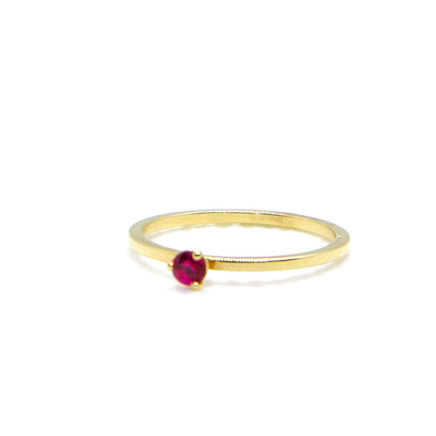 Ruby Yellow Gold Birthstone Ring -SRY