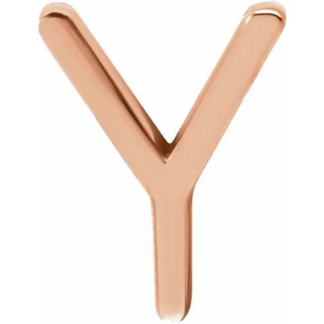 Rose Gold Y Kids Initial Pendant Necklace -KIPNY