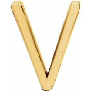 Yellow Gold V Kids Initial Pendant Necklace -KIPNV