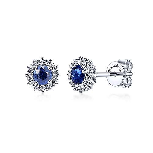 Sapphire and Diamond Stud Earrings -EG11819W45SA Gabriel & Co.