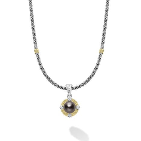 Luna Black Tahitian Pearl and Diamond Necklace - 07-81226-MB16