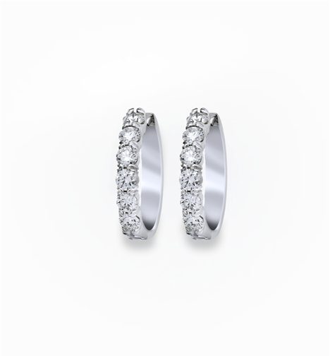 18k Diamond Huggie Hoop Earrings - E0028