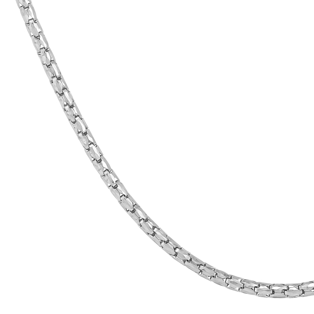 14k White Gold Core Brid Cage Chain -CM-1390-W-18