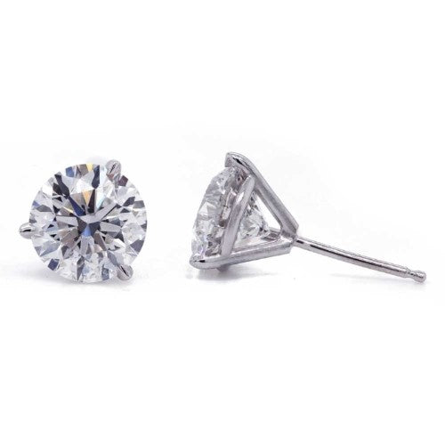 Diamond Solitaire 3 Prong Stud Earrings 2.00 Carats -SESTL0100008W82000
