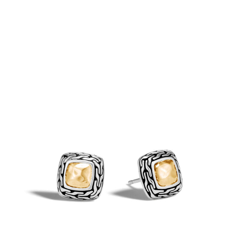 Hammered Gold and Silver Stud Earrings - EZ96150 John Hardy
