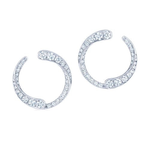 18k White Gold Eclipse Twist Stud Earrings -2493-0-DIA
