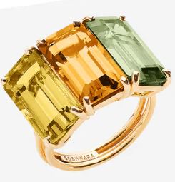 "Gossip" Three Stone Emerald Cut Fashion Ring - JR0081-LQCTPS