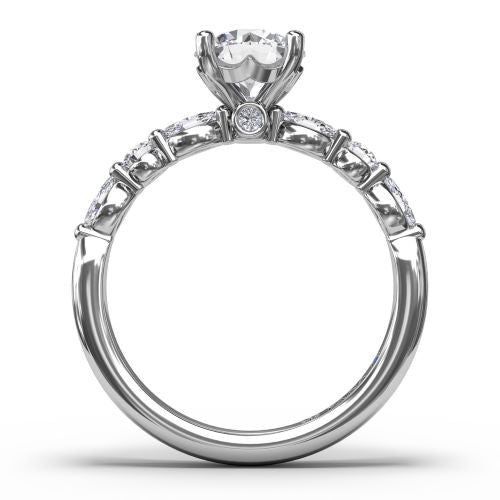 Mixed Shapes Sides Engagement Ring S4079WG