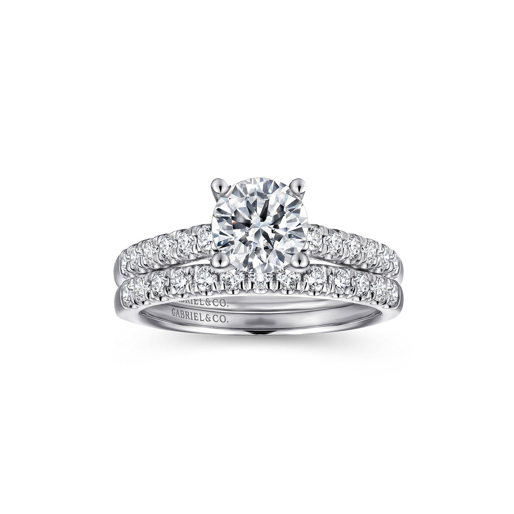 14K White Gold Round Diamond Engagement Ring -ER14399R4W44JJ