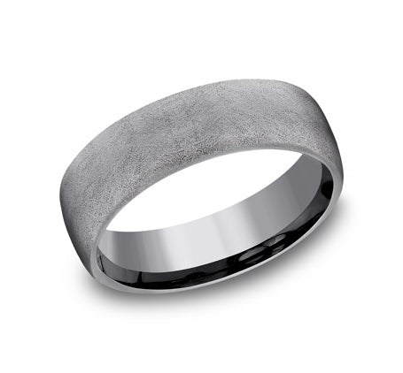 Grey Tantalum Swirl Finish 6.5mm Wedding Band -EUCF565070GTA