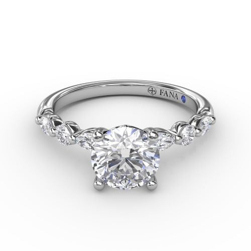 Mixed Shapes Sides Engagement Ring S4079