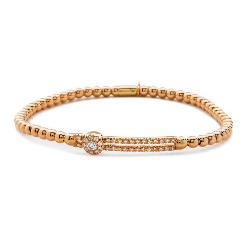 Tresore Rose Gold Single 0.25ct Diamond Cluster Stretch Bracelet– 20352