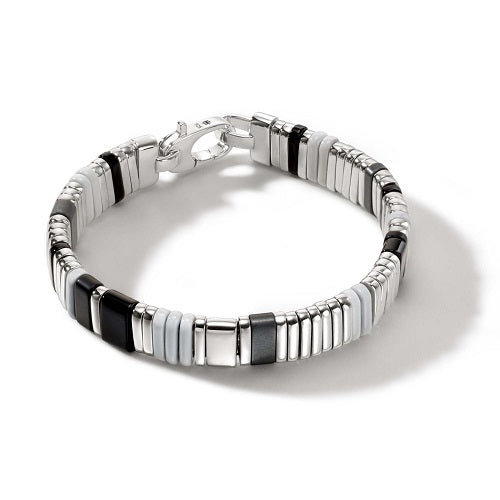 Silver Colorblock Beaded Bracelet BUS9010521WHBONHEX