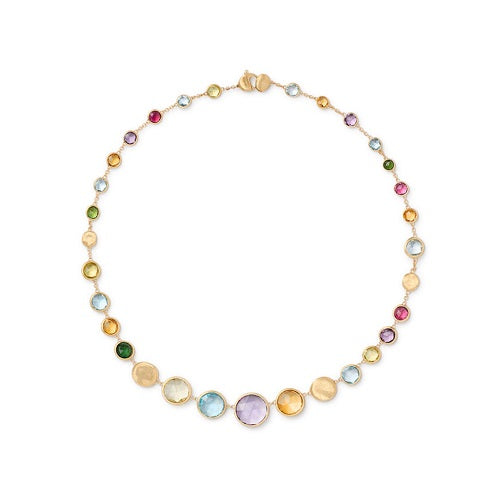 Jaipur Color 18K Yellow Gold Multicolored Gemstone Necklace CB2160 MIX01 Y 02