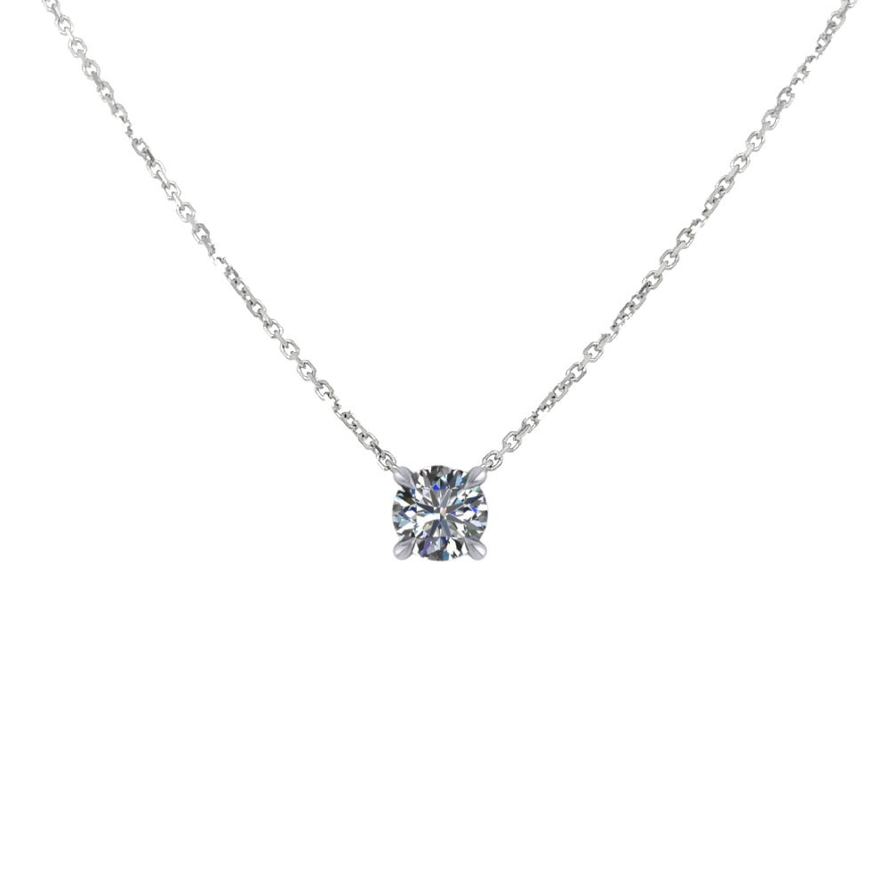 Made In House White Gold 0.36CT Diamond Pendant Necklace