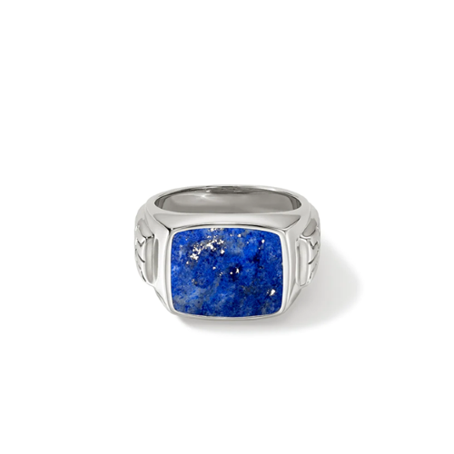 Sterling Silver Signet Ring with Lapis Lazuli - RMS986781LPZX