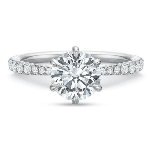 New Aire Classic Solitaire Style Engagement Ring 229334W Precision Set