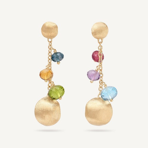 Africa Mixed Gemstone Drop Earrings - OB1860 MIX02 Y