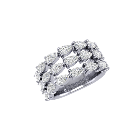 Three Row Diamond Band - R01890