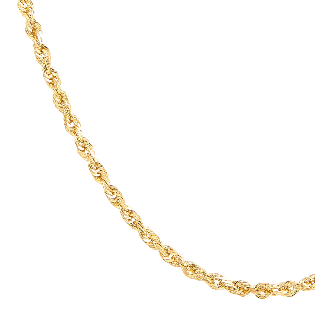 14k Yellow Gold Core Glitter Rope Chain -016DGLL-18