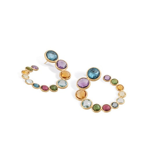Jaipur Collection Mixed Gemstone Wrap Hoop Earring -OB1801 MIX323 Y 02