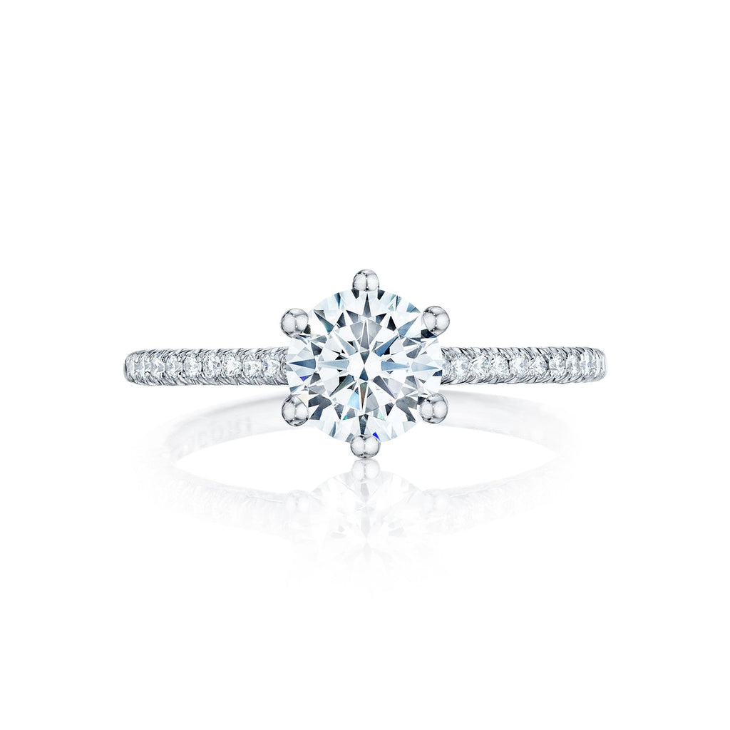 'Petite Crescent' 6.5mm Round Engagement Ring - 2546 1.5 RD 6.5 W