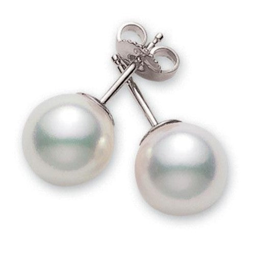 5mm Pearl Stud Earrings in White Gold (AAA) PES505W MIKIMOTO