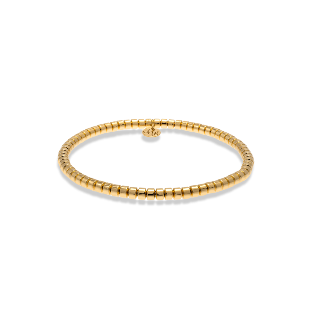 Rose Gold Men's Stretch Beaded Bracelet -23302M18-R