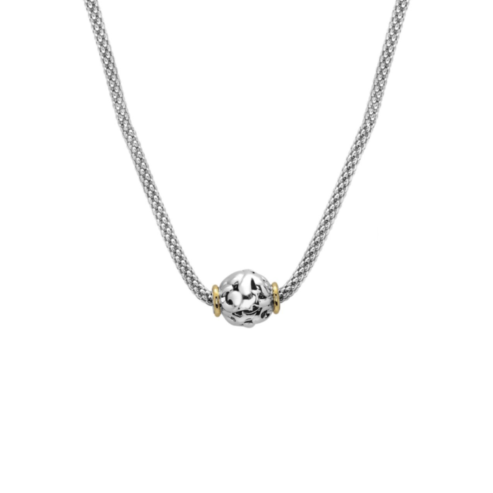 Silver Ivy Sliding Bead Pendant Necklace -6860-SG