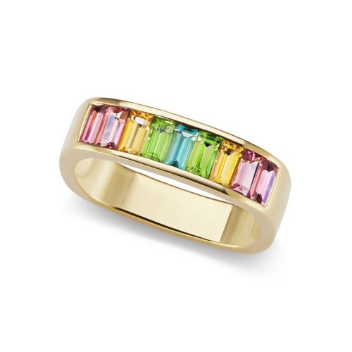 Cirque Ombre Tourmaline Small Baguette Square Stacking Ring R27V/42/MTO/BTO/YG