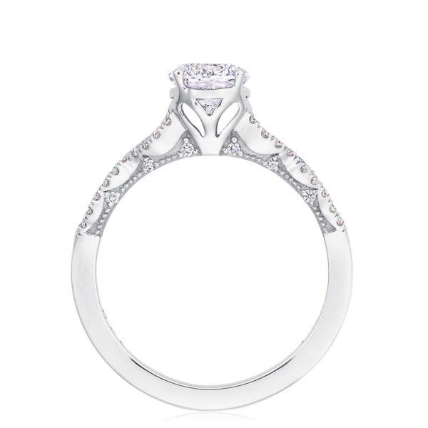 'Coastal Crescent' White Twisted Shank Engagement Ring -P105 RD 6.5 FW