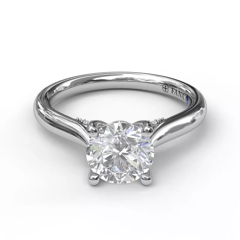 Round Cut Solitaire With Decorated Bridge - S3046/WG 6.5mm