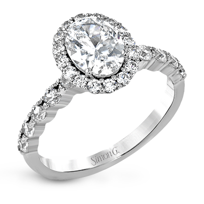 Oval Halo Engagement Ring MR2878 Simon G