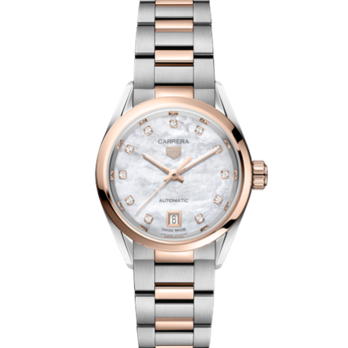 Carerra Date Two Tone 18K Rose Gold with Diamonds Watch WBN2450.BD0569