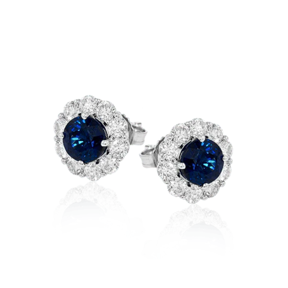 Sapphire and Diamond Stud Earrings - ME2077