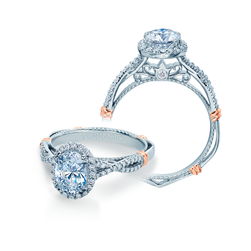 Parisian Twisted Oval Halo Engagement Ring -D-152OV