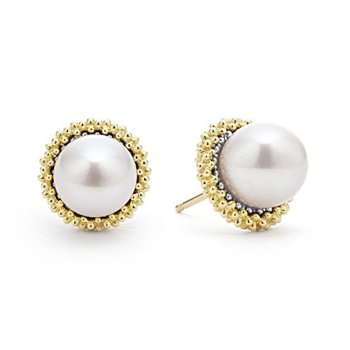 Luna Pearl Lux Stud Earrings - 01-82077-M