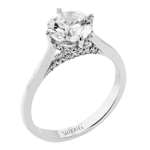 Hidden Halo Round Diamond Engagement Ring- LR4778-RD