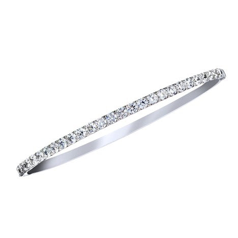 18k White Gold Diamond Bangle Bracelet - B0021