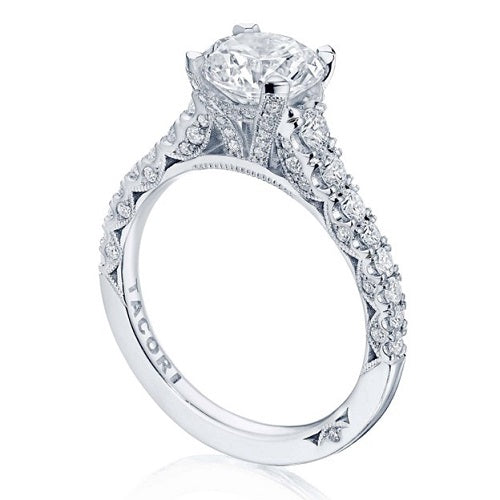 Petite Crescent Round Solitaire Engagement Ring HT 2579 RD 7 W