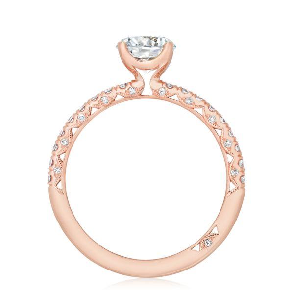 'Petite Crescent' Rose Gold Round Semi-mount Engagement Ring -HT 2545 1.5 RD 6 PK Tacori