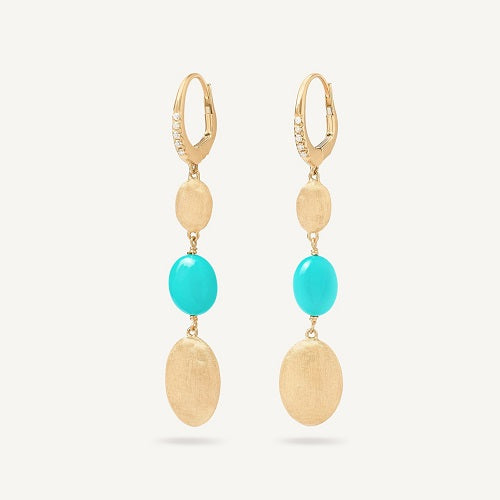 Siviglia Turquoise and Diamond Drop Earrings - OB1857-MB TU01 Y