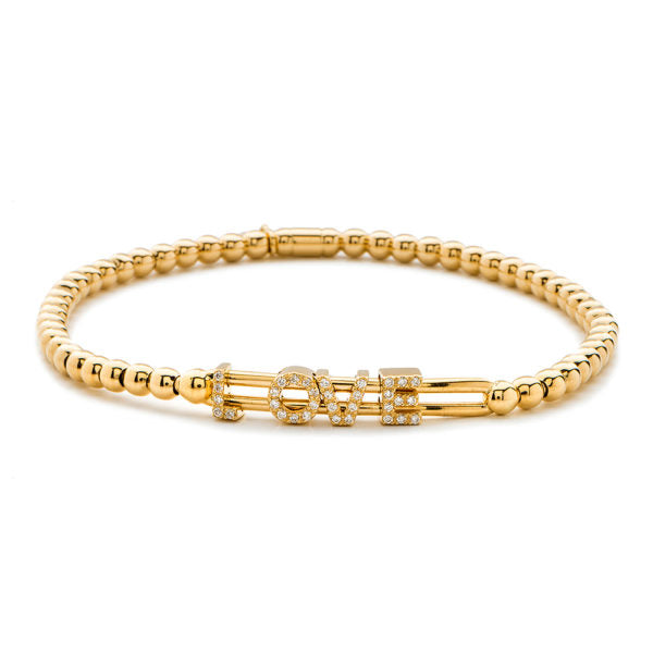 Tresore Yellow Gold LOVE Stretch Bracelet - 20359