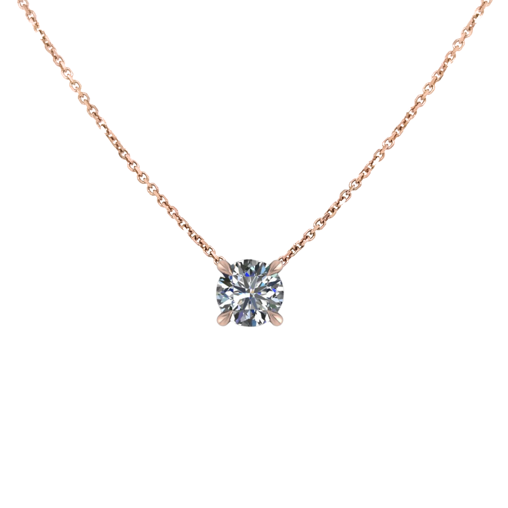 Made In House Rose Gold 0.91CT Diamond Pendant Necklace
