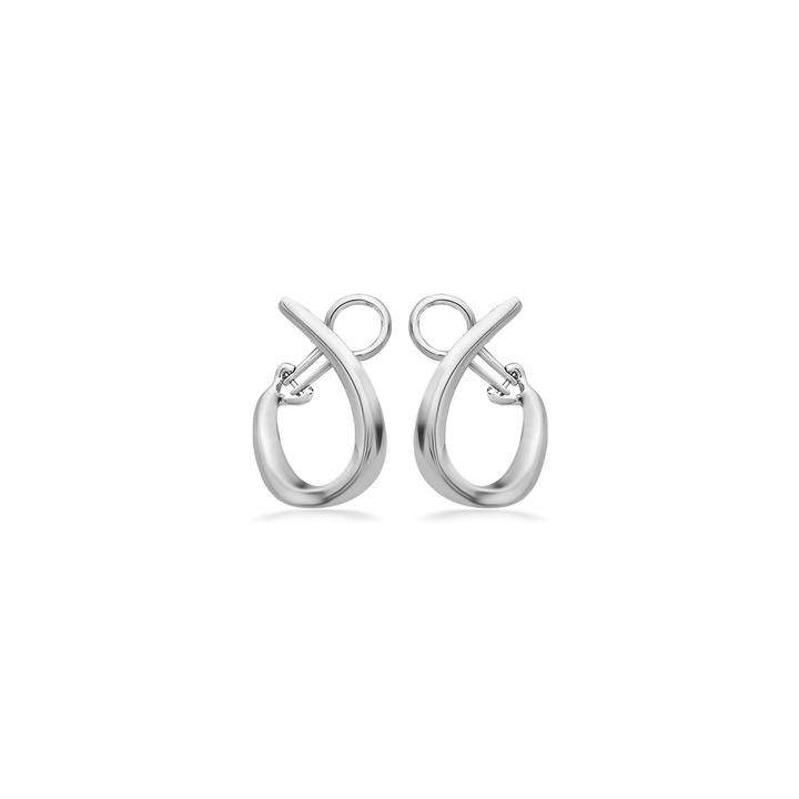 Silver Twisted J Hoop Earrings -636-S26