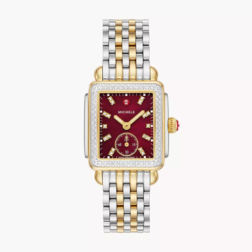 Deco Mid Two-Tone 18K Gold-Plated Diamond Watch MWW06V000130 MICHELE